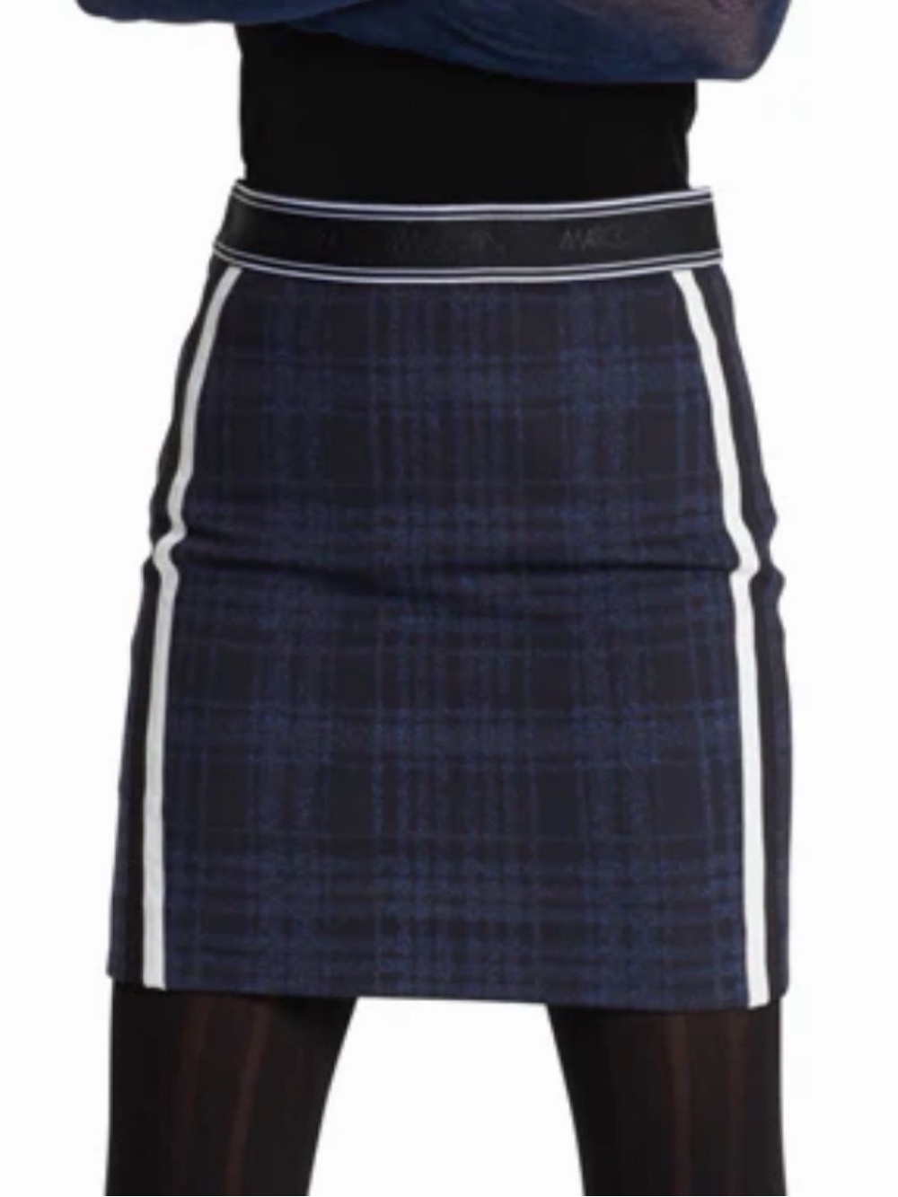 Marc Cain Plaid Mini Skirt Navy